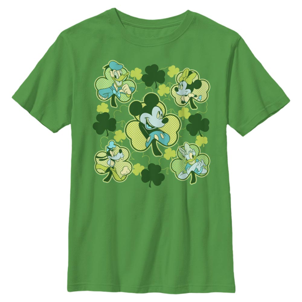 Disney Classics - Mickey Mouse - Skupina Mickey Friends Clovers - Kids T-Shirt - Kelly green - Front