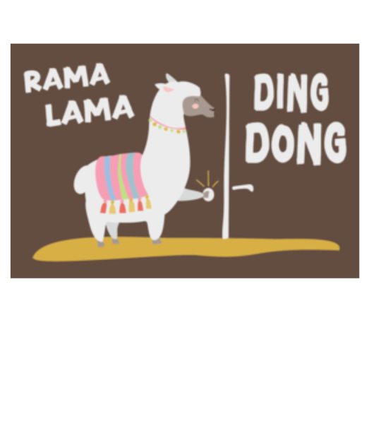 Rama Lama Ding Dong - Doormat - White - Front