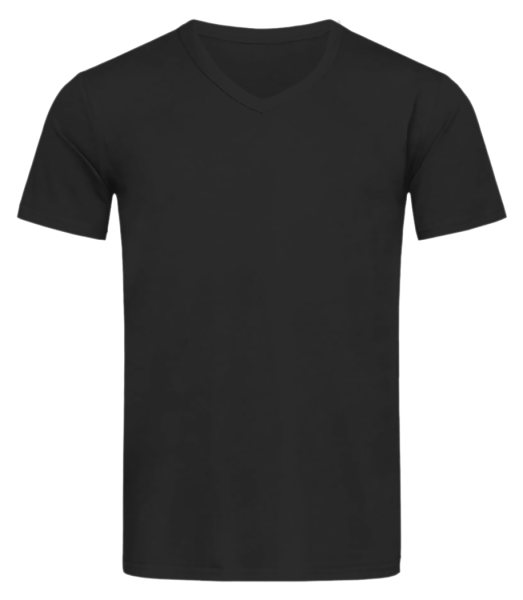 Men's V-Neck T-Shirt - Black - Front