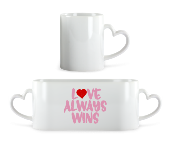 Love Always Wins - Heart Mug - White - Front