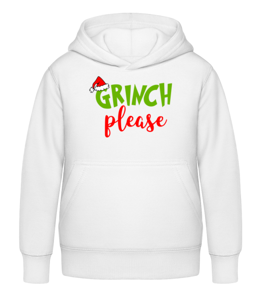 Grinch Please - Kid's Hoodie - White - Front