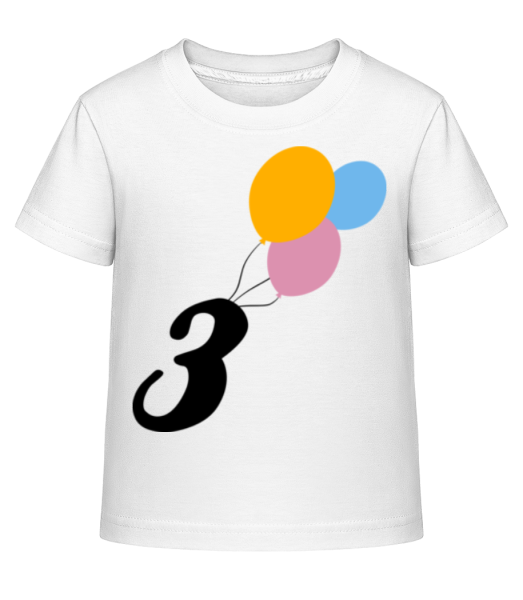 Anniversary 3 Balloons - Kid's Shirtinator T-Shirt - White - Front