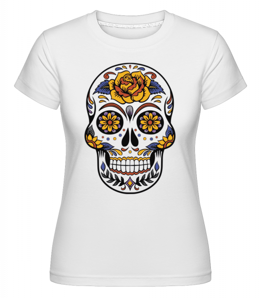Dia De Los Muertos Skull -  Shirtinator Women's T-Shirt - White - Vorn