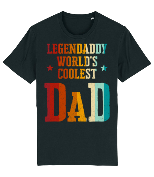 Worlds Coolest Dad - Men's Organic T-Shirt Stanley Stella - Black - Front