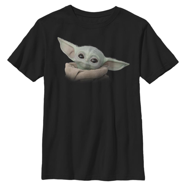 Star Wars - The Mandalorian - The Child Face - Kids T-Shirt - Black - Front