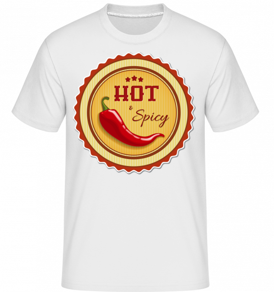 Hot & Spicy Sign -  Shirtinator Men's T-Shirt - White - Vorn