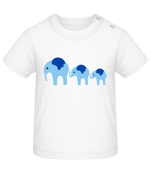 Elephants Family Baby - Baby T-Shirt - White - Front
