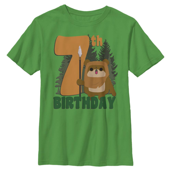 Star Wars - Ewoks 7th Birthday - Birthday - Kids T-Shirt - Kelly green - Front