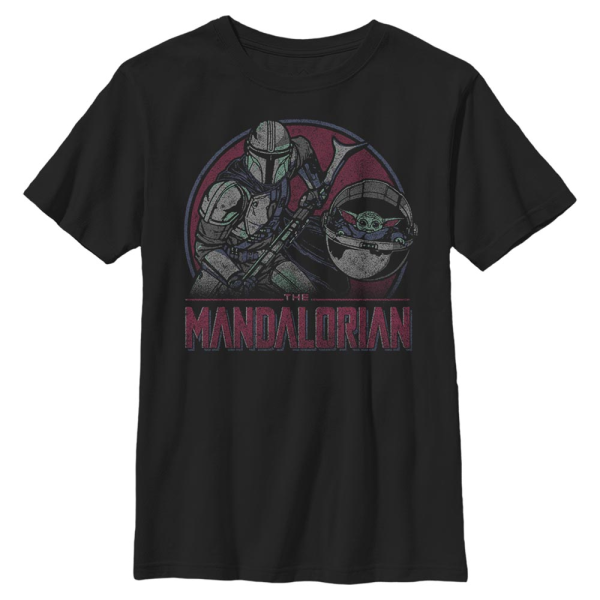 Star Wars - The Mandalorian - Mandalorian & the Child Duo Color Pop - Kids T-Shirt - Black - Front