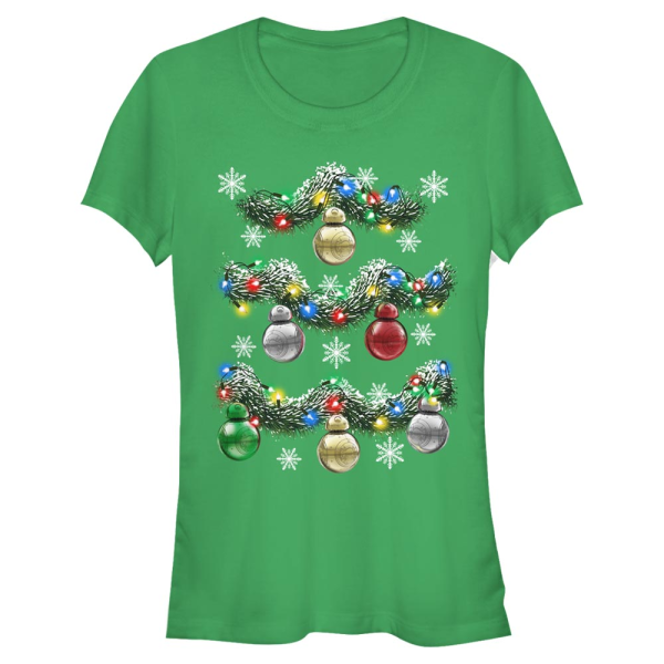 Star Wars - The Force Awakens - BB-8 BB8 Holiday Garlands - Christmas - Women's T-Shirt - Kelly green - Front